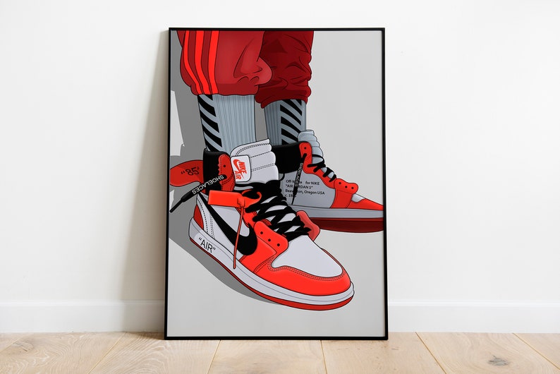 Nike Air Jordan sneaker poster / wall art / nike trainer / Etsy