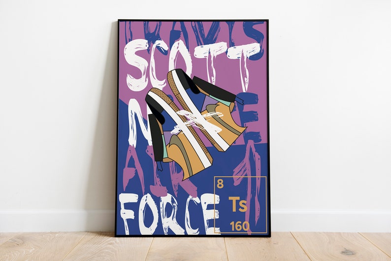 Travis Scott Air Force poster Nike wall art sneaker head ...