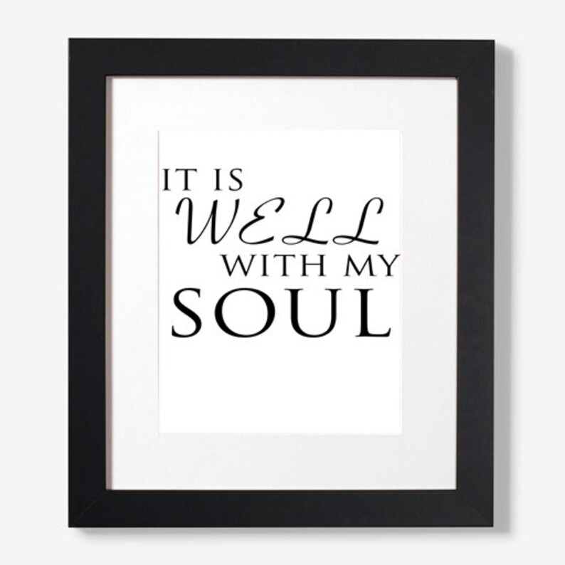 It Is Well With My Soul Christian Wall Art Hymn Art Print | Etsy