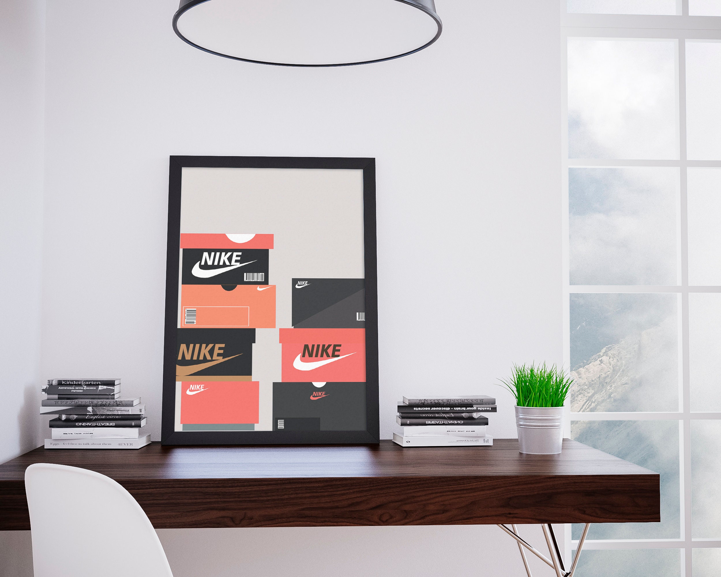 nike shoe box on wall