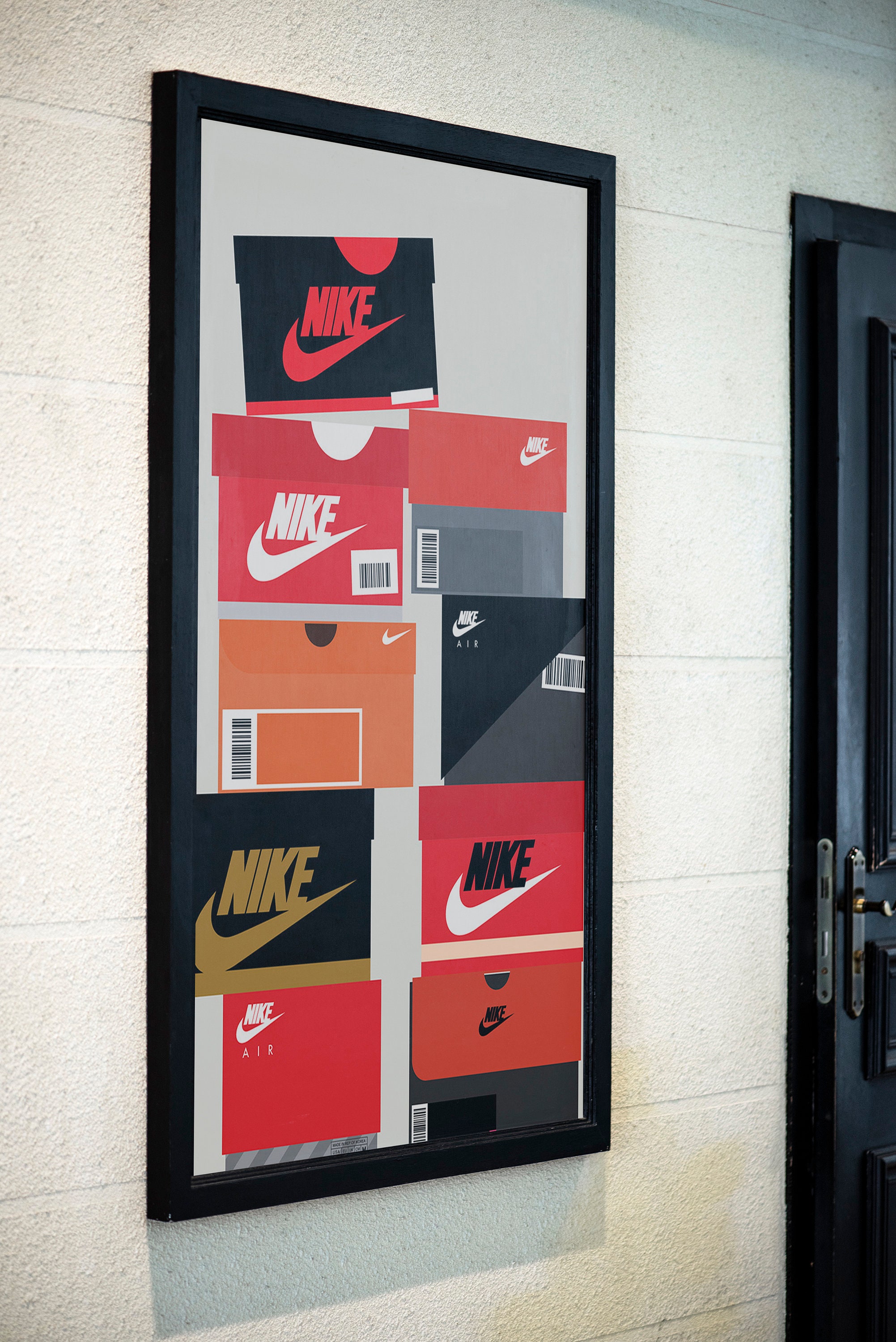 nike shoe box on wall