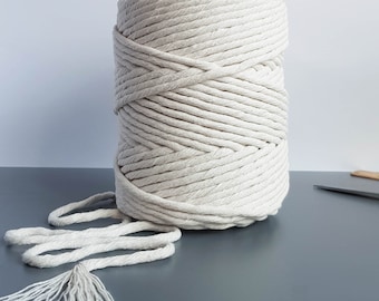 Natural Cotton rope 5mm single twist rope cotton cord 394 feet cotton macrame rope