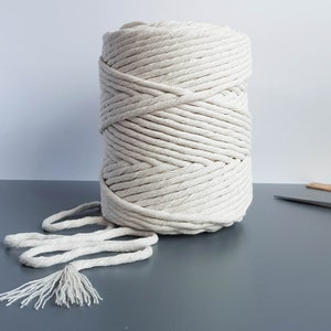 Natural Cotton rope 5mm single twist rope cotton cord 394 feet cotton macrame rope