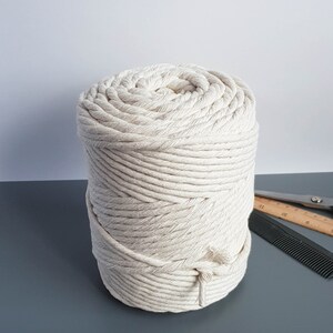 Natural Cotton rope 5mm single twist rope cotton cord 394 feet cotton macrame rope image 3