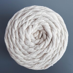 Natural Cotton rope 5mm single twist rope cotton cord 394 feet cotton macrame rope image 5