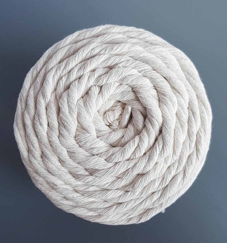 Natural Cotton rope 5mm single twist rope cotton cord 394 feet cotton macrame rope image 5