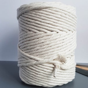 Natural Cotton rope 5mm single twist rope cotton cord 394 feet cotton macrame rope image 4