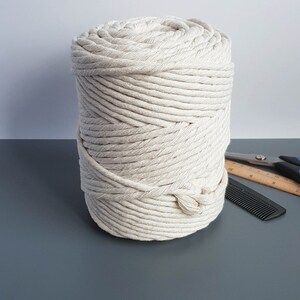 Natural Cotton rope 5mm single twist rope cotton cord 394 feet cotton macrame rope image 10