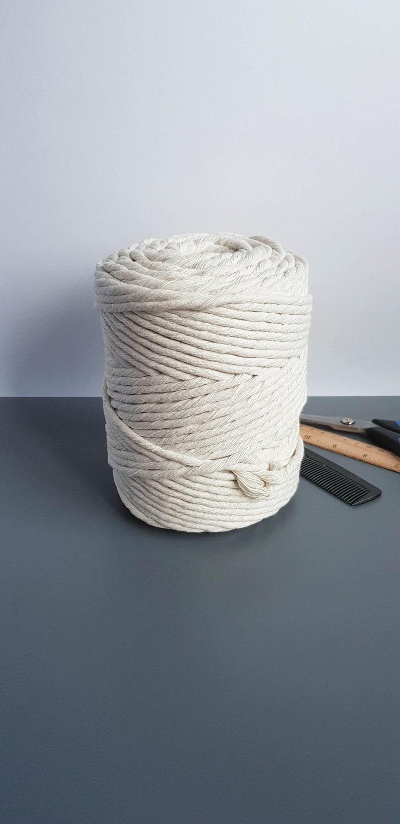 Natural Cotton rope 5mm single twist rope cotton cord 394 feet cotton macrame rope image 10