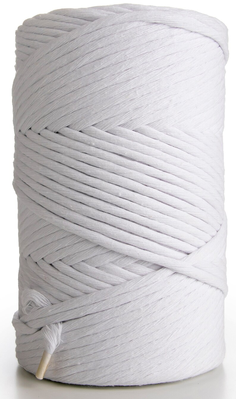WHITE Macrame cord 3mm single twist cotton string 459 feet Etsy
