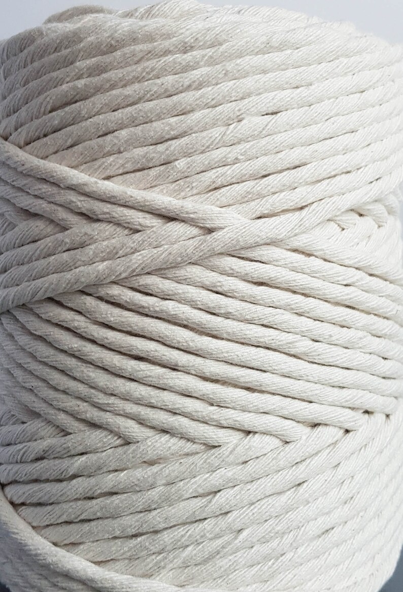 Natural Cotton rope 5mm single twist rope cotton cord 394 feet cotton macrame rope image 6