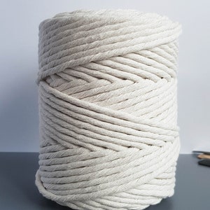 Natural Cotton rope 5mm single twist rope cotton cord 394 feet cotton macrame rope image 8
