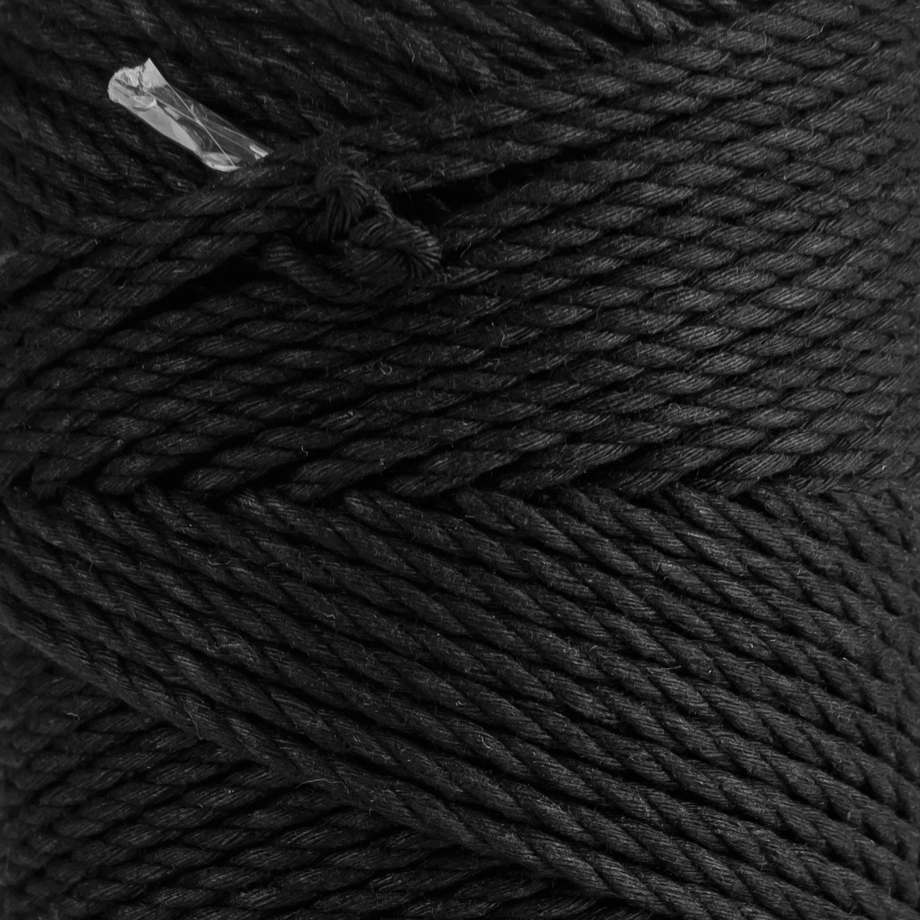 BLACK Macrame Cord 3mm Macrame Rope 3ply Twisted Macrame Rope Etsy