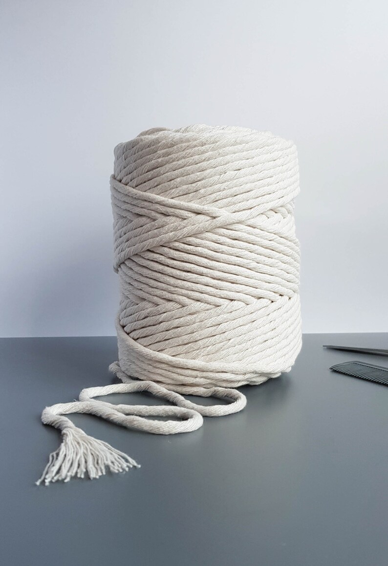 Natural Cotton rope 5mm single twist rope cotton cord 394 feet cotton macrame rope image 9