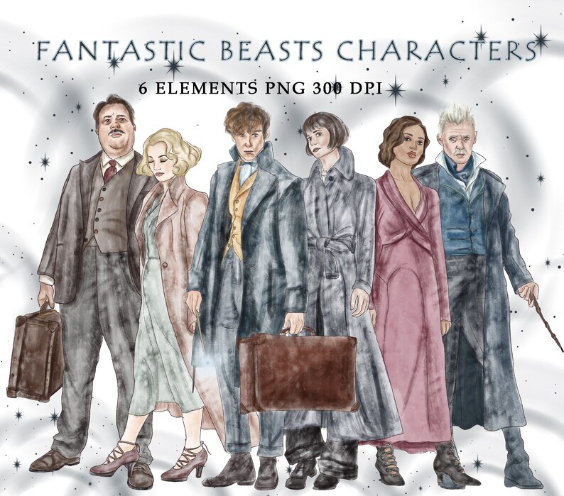 Fantastic beasts characters digital clipart PNG-INSTANT | Etsy