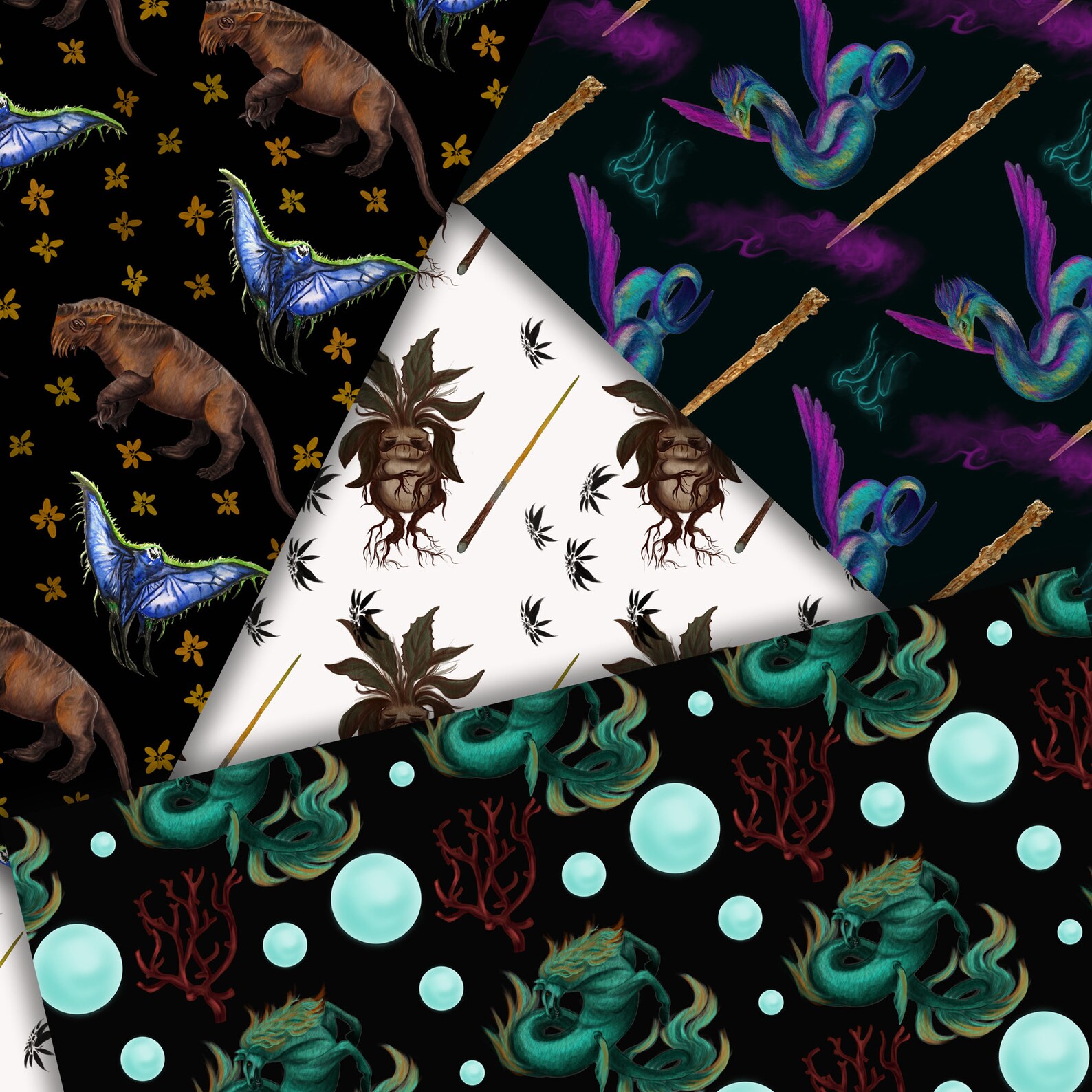 Fantastic Beasts Paper Pack 12x12 300 DPI Etsy