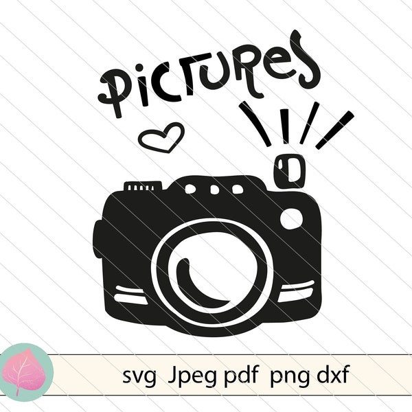 Instant camera svg hand drawn vector clipart Camera svg Pictures svg Camera cut file for  cricut, silhouette. Pictures svg, photography svg