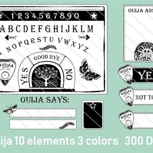 Ouija clipart planchette clipart, hand drawn vector PDF and PNG 300 DPI transparent background - Doll house clipart digital download