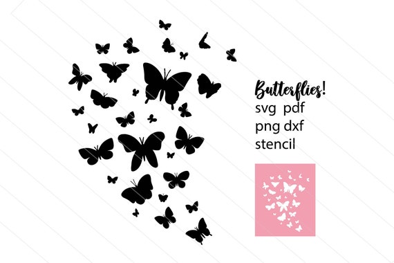 Download Butterflies Svg Silhouettes Cut File Butterfly Stencil Svg Etsy SVG, PNG, EPS, DXF File