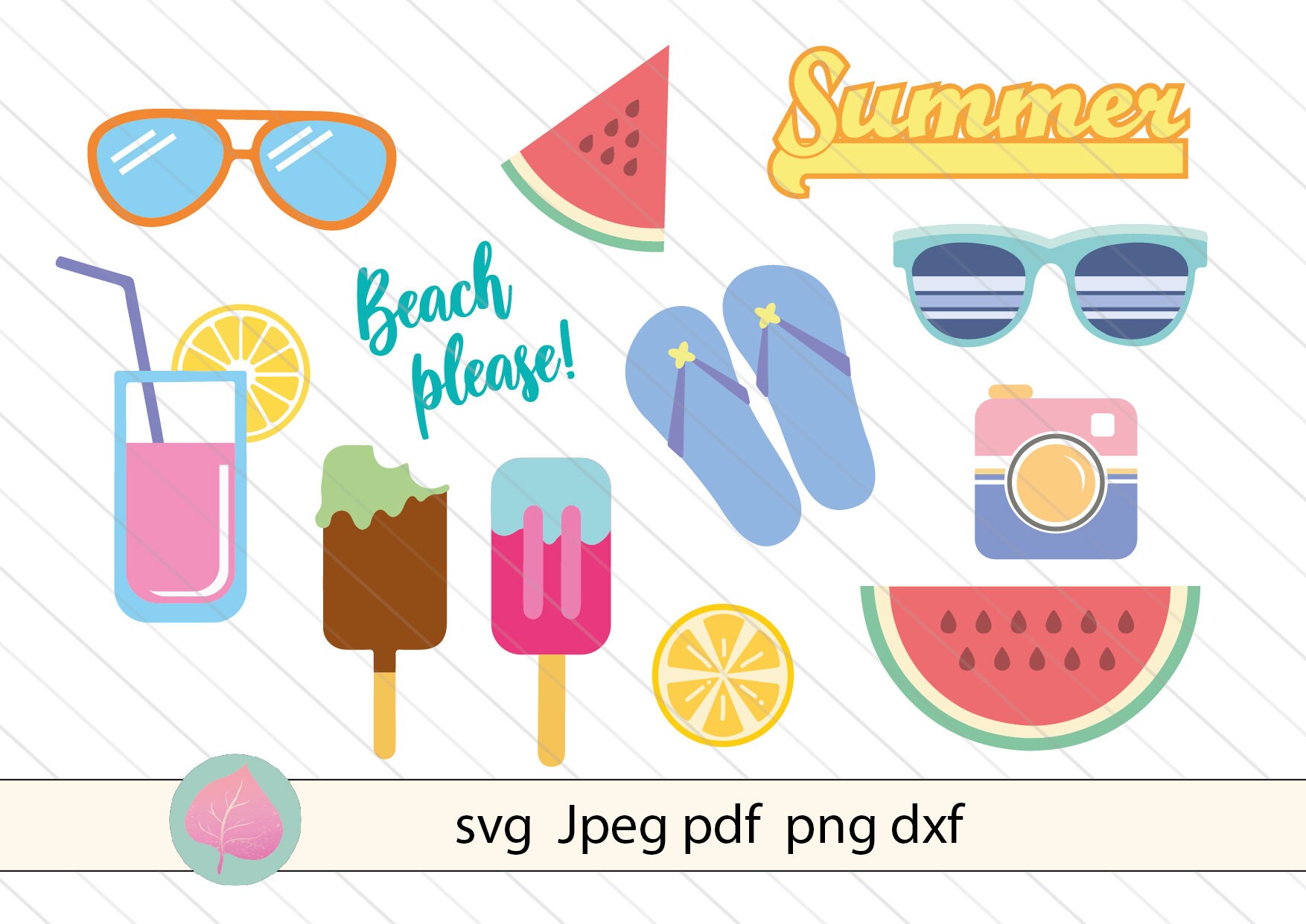 Summer Svg Bundle Beach Svg Clipart Cut File Silhouette - Etsy