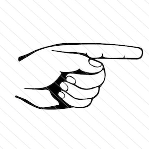 Pointing hand svg, vintage hand svg vector clipart, hand sketch svg dxf cut file for silhouette cameo and cricut. Vintage arrow hand clipart