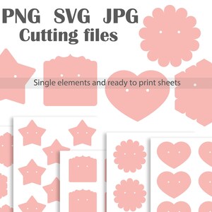 Earring card display template cutting files for packaging SVG, Jpg and Png transparent background - Printable display earring template svg
