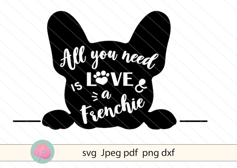 Download Frenchie love svg dog svgFrench bulldog svg Dog clipart | Etsy