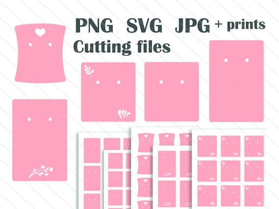 Download Free Earring Card Display Template Cutting Files For Packaging Svg Etsy SVG Cut Files