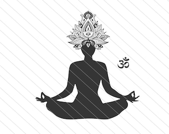 Yoga svg vecteur clipart, Namaste SVG, SVG Mandala, yoga fille SVG, SVG Zentangle yoga, la méditation SVG clip art Lotus fleur SVG clip art