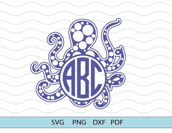 Download Octopus Monogram Svg Octopus Silhouette Cut File Octopus Etsy