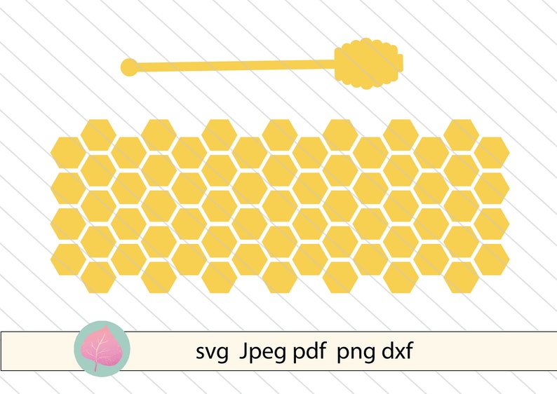 Download Honeycomb Svg Bee Comb Svg Honey Dipper Svg Hexagon Pattern Svg Vector Clipart Instant Download Commercial Licence Clip Art Art Collectibles