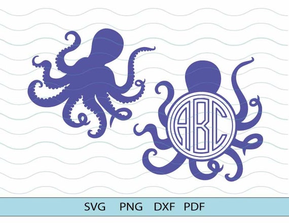 Download Octopus Svg Monogram Vector Clipart Octopus Frame Cut File Etsy