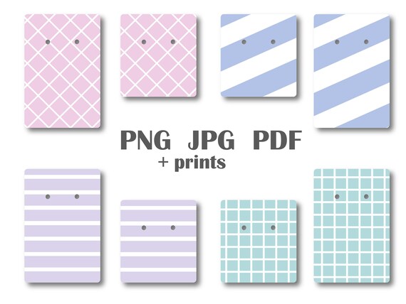 Download Earring Card Display Template Cut Files For Packaging Pdf Jpg Etsy