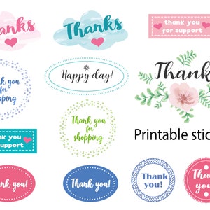 Gracias clipart pegatinas imprimibles - Gracias vector Pdf y PNG fondo transparente - Insignia envolvente - Tarjetas de agradecimiento y etiquetas decoración