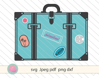 Bagages svg clipart Vintage bagages svg monogramme étiquettes de voyage couper fichier svg dxf png jpeg - Vinyle, autocollants, artisanat de papier, cricut, silhouette