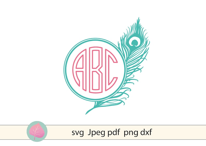 Download Peacock feathers svg Feather monogram SVG Pdf Png files | Etsy
