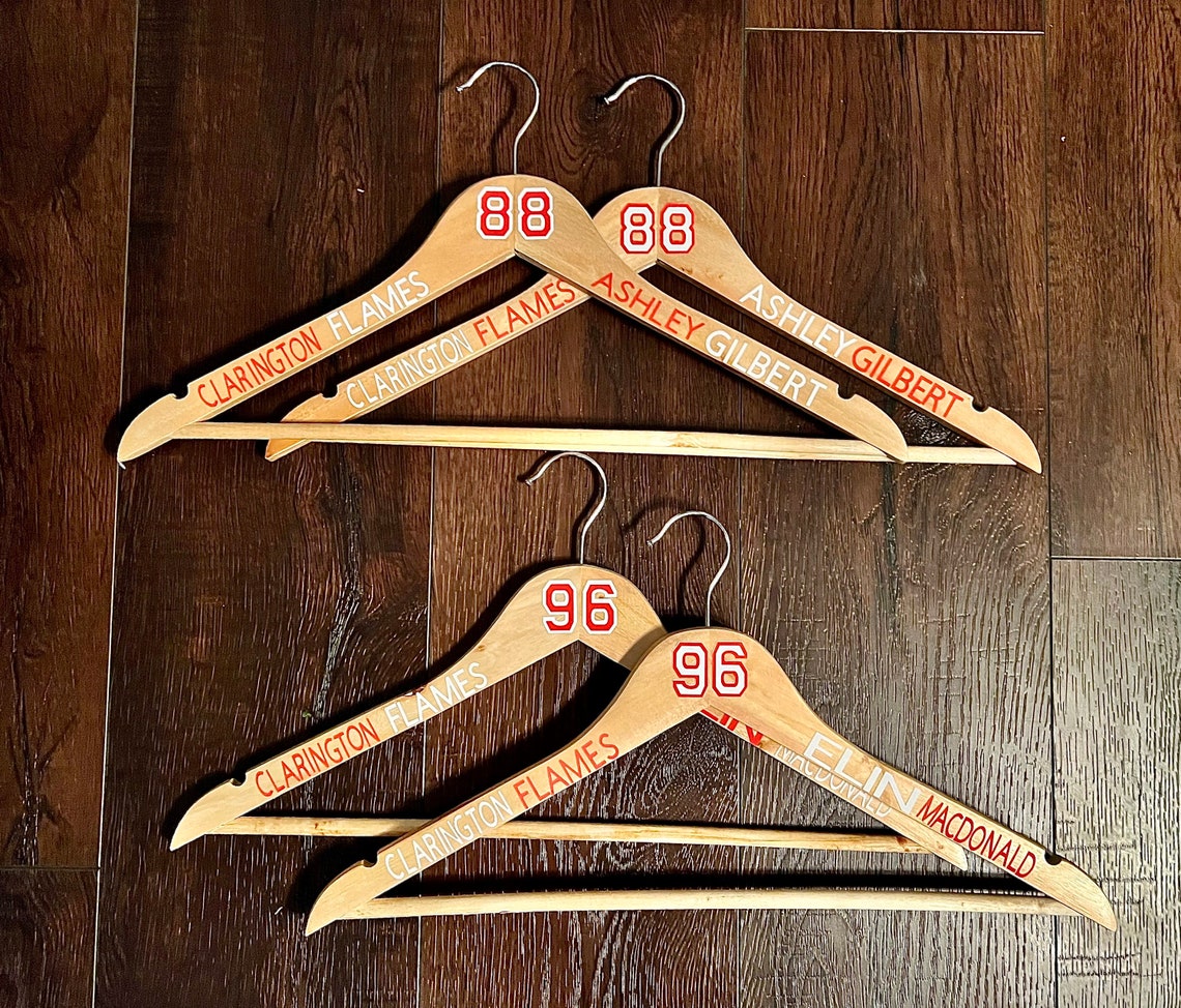 Sport Jersey Hangers, Hockey, Personalized, Jersey, Baseball, Wood