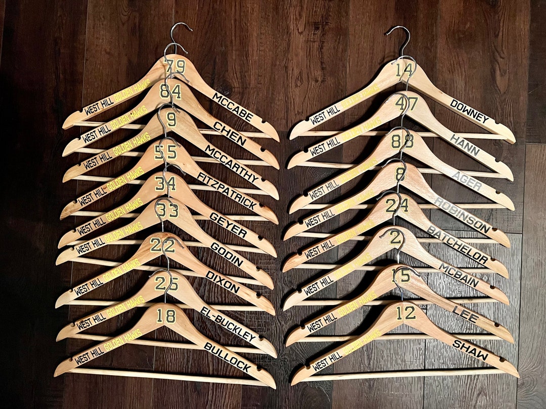 Sport Jersey Hangers, Hockey, Personalized, Jersey, Baseball, Wood