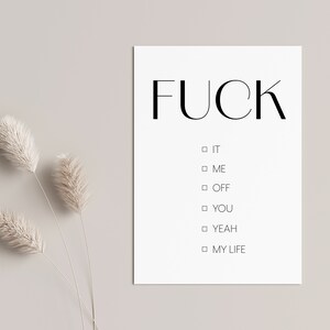Fuck... Ankreuzkarte DIN A6 | Auswahlkarte zum Ankreuzen | verschiedenes Papier | interaktive Grußkarte | Fuck Karte