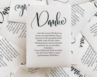 Individualisierbare Dankeskarte Hochzeit Büttenpapier DIN A6