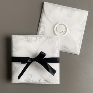 Umschlag, Briefhülle transparent quadratisch halbrund | besonderes Kuvert | 10x10cm