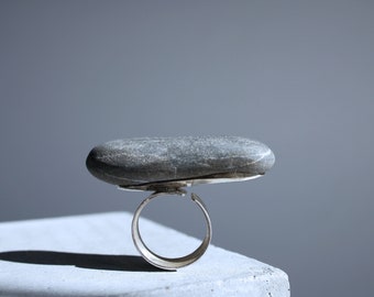 Beach Stone Ring | Natural Jewelry | Handmade Ring | Boho Jewelry | Statement Ring | Minimal Ring | Adjustable Ring | Free Shipping