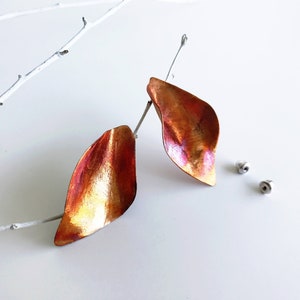 Leaf Earrings Stud Earrings Natural Jewelry Handmade Earring Minimal Jewelry Boho Earring Gift for Her Free Shipping Worldwide image 2