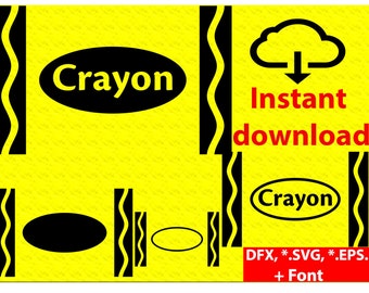 Crayon svg Crayola svg Crayon clipart Crayon monogram svg Teacher svg School svg for cricut eps dxf png pdf svg cut Crayon font