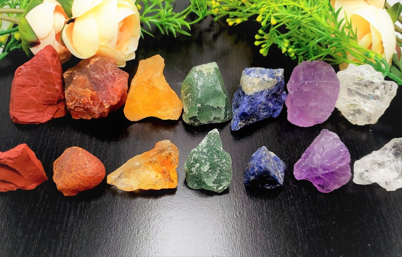 Beginner Crystal Kit-Raw Crystal Set-Healing Crystal Set-Chakra Crystal Set-Amethyst Cluster-Raw Crystals-Wholesale Crystals-Bulk Crystals 