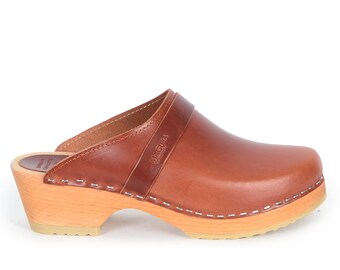 light brown clogs