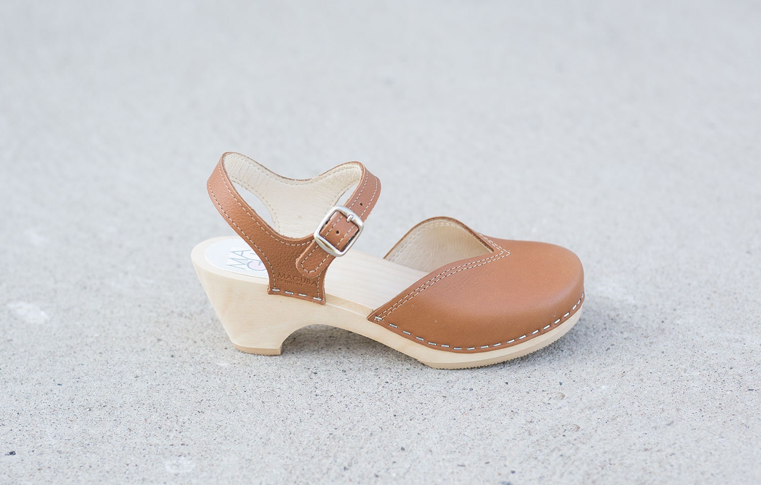 light brown clogs