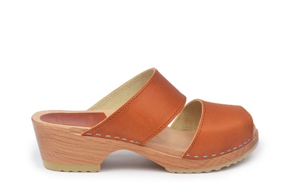 cognac clogs