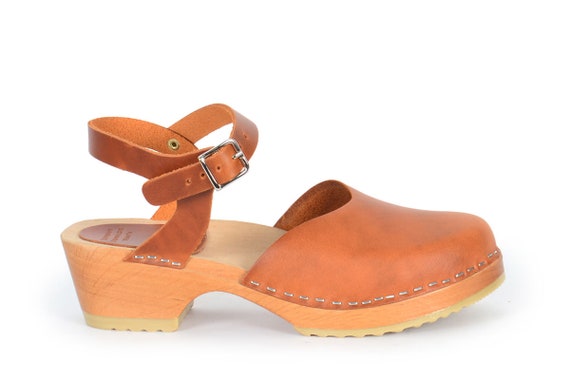 cognac clogs