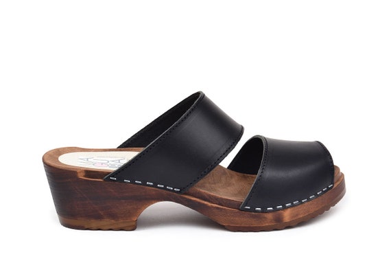 black clog sandals
